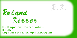 roland kirrer business card